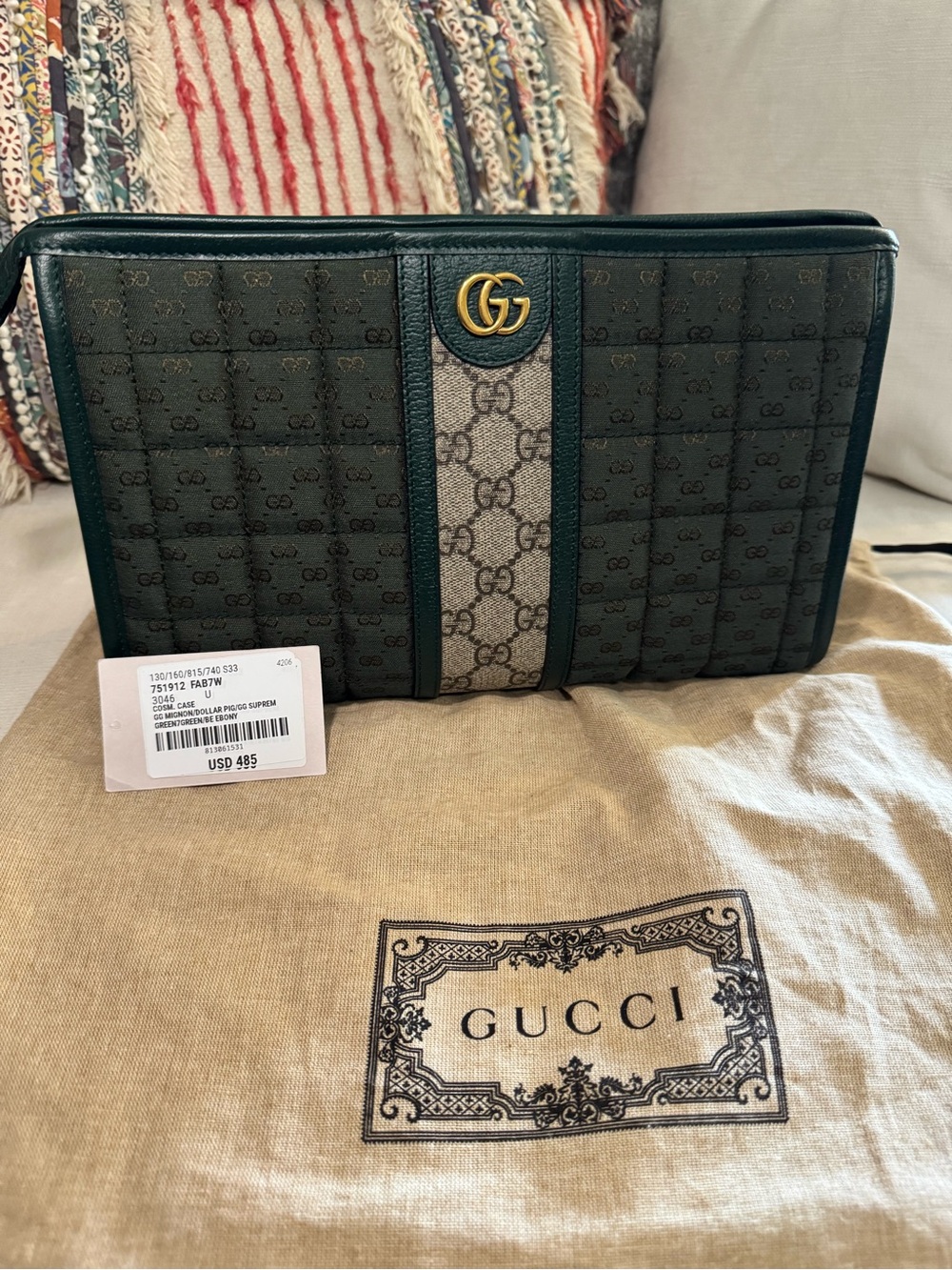 Gucci GG Marmont Quilted Leather Bag - Dark Green - Picture 2 of 6